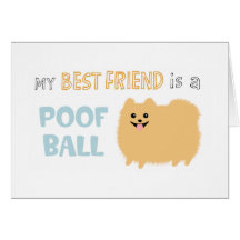 Pomeranian Poof Ball Greeting Cards