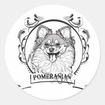 POMERANIAN ROUND STICKERS