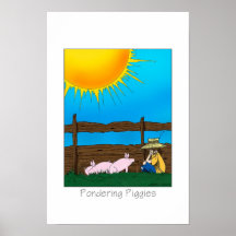 Pondering Piggies Print