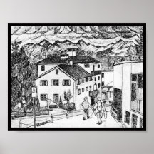 Pontresina Streets Poster