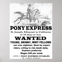 Pony Express Advertisement Posters