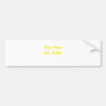 Poo Poo All Star Bumper Sticker