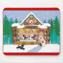 Poodle Christmas Treat Shop Holiday Mouse Mat