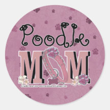 Poodle MOM Stickers