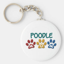 POODLE Mum Paw Print 1 Key Chain