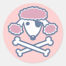 Poodle Pirate Sticker