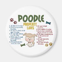 Poodle Property Laws 4 Fridge Magnets