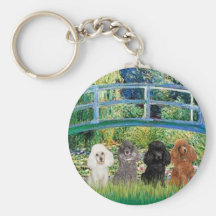 Poodles (four) - Bridge Keychains