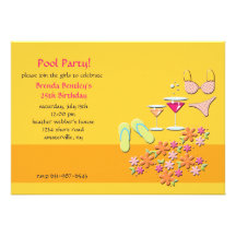 Pool Essentials Party Invitation