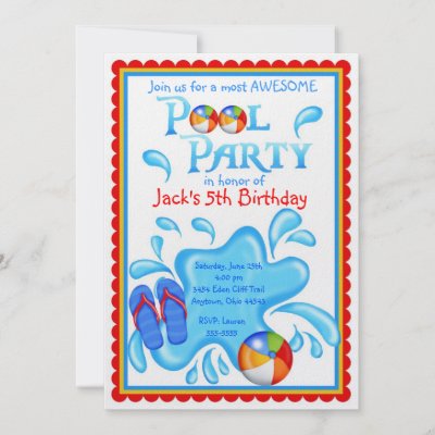 Pool Party Invitations on Pool Party Invitations   Zazzle Com Au