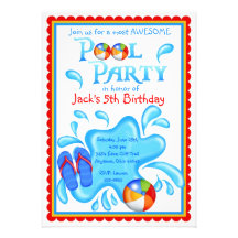 Pool Party Invitations