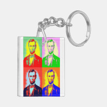 Pop Art Abe Lincoln Acrylic Keychains