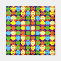 Pop Art Baseballs Pattern Refrigerator Magnets