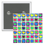 Pop art  colorf hearts button