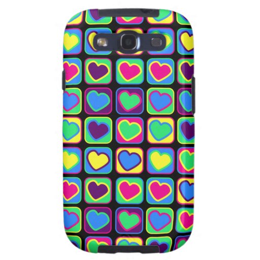 Pop art colourful hearts Samsung Galaxy Case