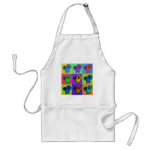 Pop Art Dachsund Doxie Panels Multi-Colour Popart Apron