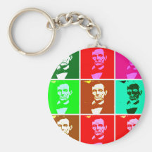 Pop Art .esque Abraham Lincoln Keychain
