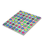 pop art hearts custom tile