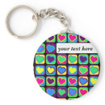 pop art hearts keychain keychains