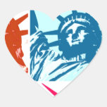 Pop Art Lady Liberty Heart Stickers