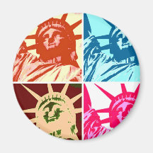 Pop Art Lady Liberty New York City Fridge Magnet