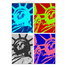 Pop Art Lady Liberty New York City Greeting Cards