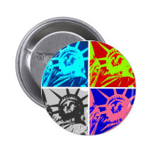 Pop Art Lady Liberty New York City Pin