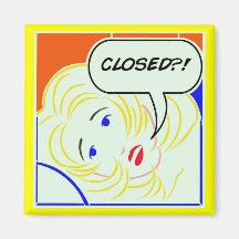 Pop art Lichtenstein style Closed Fridge Magnets
