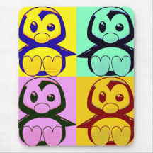 Pop Art Little Tux Mouse Pad