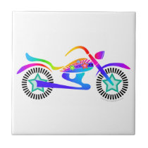 Pop Art MOTORCYCLE Cermaic Tile, Coaster or Trivet tiles