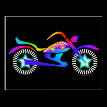 Pop Art MOTORCYCLE Postcard postcards