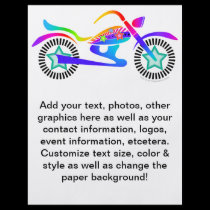 Pop Art MOTORCYCLE Promotional Flyer flyers