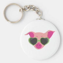 Pop art Piggy Key Chain