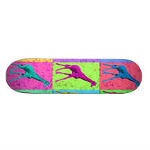 Pop Art Popart Walking Giraffe Multi-Colour Custom Skateboard