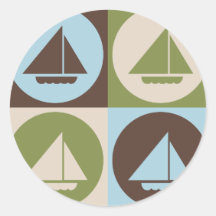 Pop Art Sailing Round Stickers