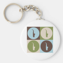 Pop Art Saxophone Keychain