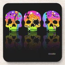 Pop Art SKULLS CORK COASTERS (set of 6)