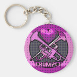 Pop Art Style Trumpets Keychains