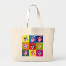 Pop Art White Rabbit Canvas Bags
