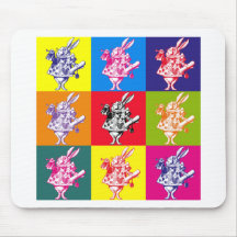 Pop Art White Rabbit Mousepad