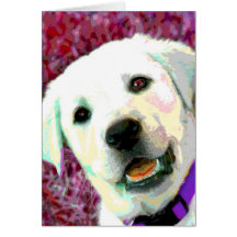 Pop ART Yellow Lab puppy Greeting Cards