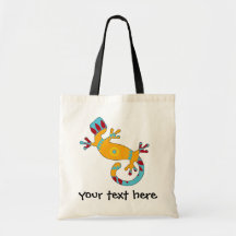 pop gecko tribal canvas bag