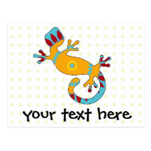 pop gecko tribal post card