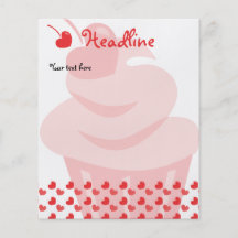 Pop Heart Cupcake Flyer Design