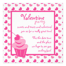 Pop Heart Cupcake Personalized Announcement