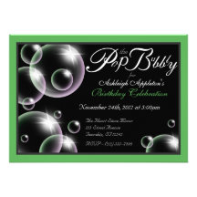 "Pop the Bubbly" Classy Birthday Invitations