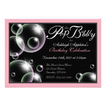"Pop the Bubbly" Classy Birthday Invitations
