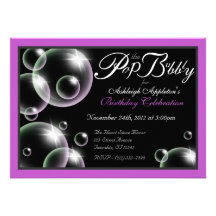 "Pop the Bubbly" Classy Birthday Invitations