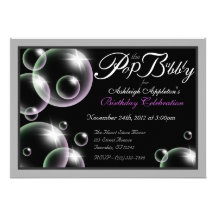 "Pop the Bubbly" Classy Birthday Invitations
