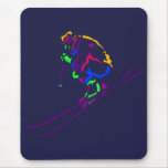 Popart Skier Ski Skiing Skier's Gifts Gift Design Mouse Pads